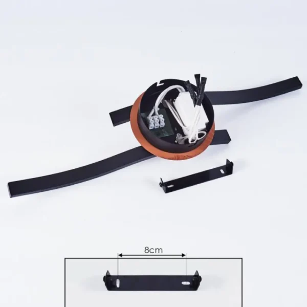 hofstein Plafonnier Odda LED Couleur bois, Noir, 2 lumières* Lampes Modernes