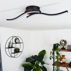 hofstein Plafonnier Odda LED Couleur bois, Noir, 2 lumières* Lampes Modernes