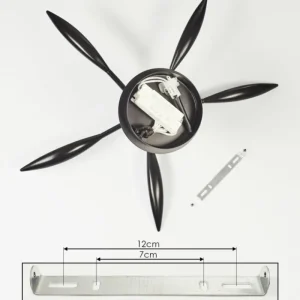 hofstein Plafonnier Oetling LED Noir, 1 lumière* Lampes Modernes