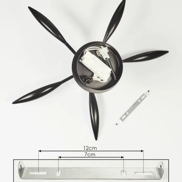 hofstein Plafonnier Oetling LED Noir, 1 lumière* Lampes Modernes