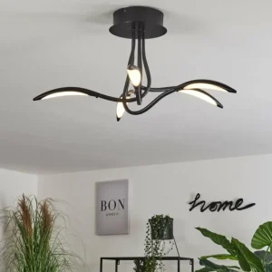 hofstein Plafonnier Oetling LED Noir, 1 lumière* Lampes Modernes