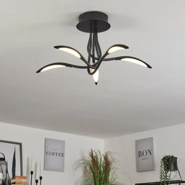 hofstein Plafonnier Oetling LED Noir, 1 lumière* Lampes Modernes