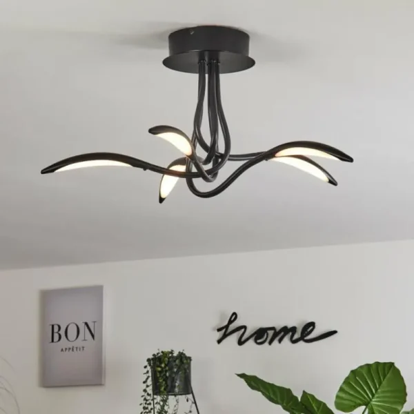 hofstein Plafonnier Oetling LED Noir, 1 lumière* Lampes Modernes