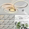 hofstein Plafonnier Olok LED Argenté, Blanc, 1 lumière, Télécommandes* Lampes Modernes