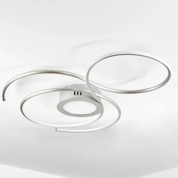 hofstein Plafonnier Olok LED Argenté, Blanc, 1 lumière, Télécommandes* Lampes Modernes