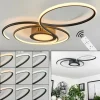 hofstein Plafonnier Olok LED Noir, 1 lumière, Télécommandes* Lampes Modernes
