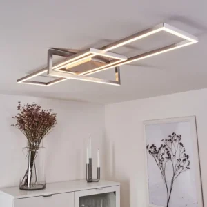 hofstein Plafonnier Omega LED Nickel mat, 1 lumière* Lampes Modernes