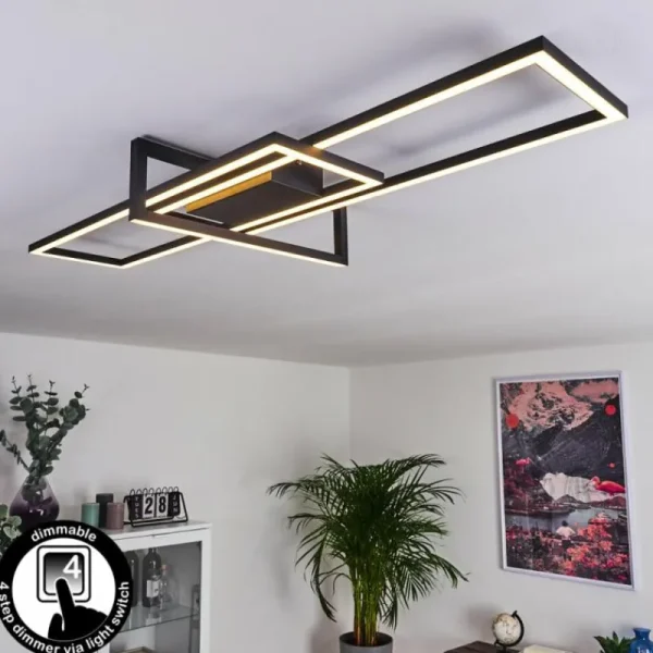 hofstein Plafonnier Omega LED Noir, 1 lumière* Lampes Modernes