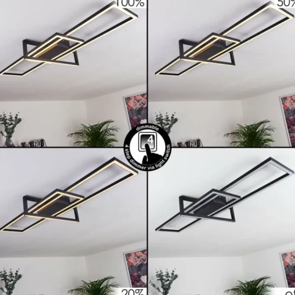 hofstein Plafonnier Omega LED Noir, 1 lumière* Lampes Modernes