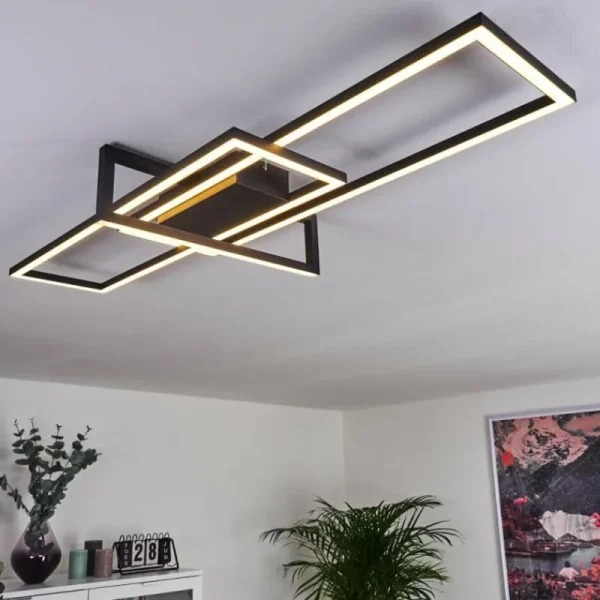 hofstein Plafonnier Omega LED Noir, 1 lumière* Lampes Modernes