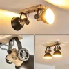 hofstein Plafonnier Orny Anthracite, Bois clair, 2 lumières* Lampes Modernes