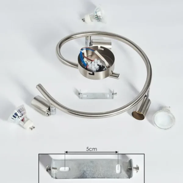 hofstein Plafonnier Oula LED Nickel mat, 3 lumières* Lampes Modernes