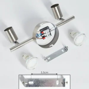 hofstein Plafonnier Oula LED Nickel mat, 2 lumières* Lampes Modernes