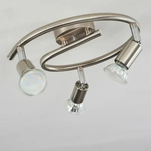 hofstein Plafonnier Oula LED Nickel mat, 3 lumières* Lampes Modernes