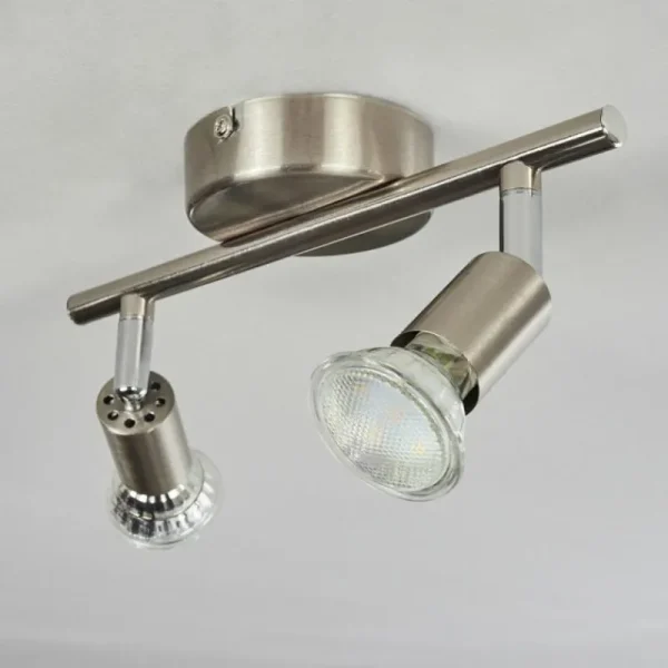 hofstein Plafonnier Oula LED Nickel mat, 2 lumières* Lampes Modernes
