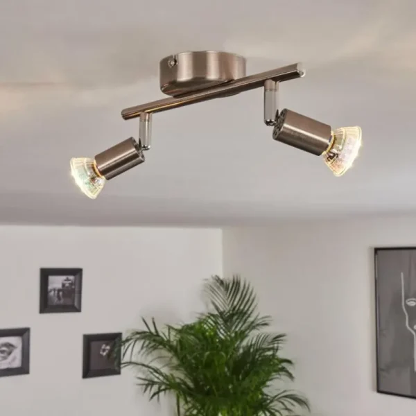 hofstein Plafonnier Oula LED Nickel mat, 2 lumières* Lampes Modernes