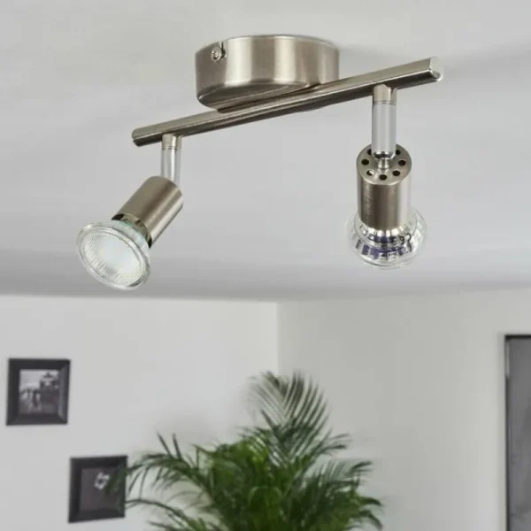 hofstein Plafonnier Oula LED Nickel mat, 2 lumières* Lampes Modernes