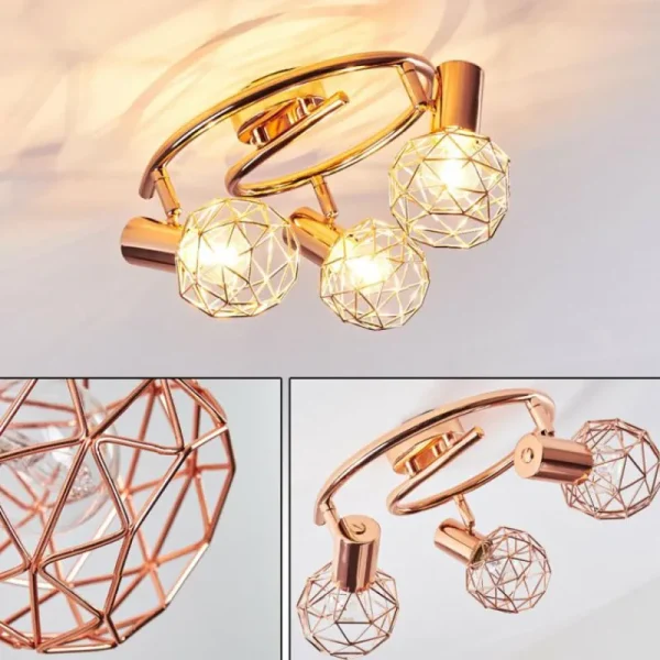 hofstein Plafonnier Palmira Cuivre, 3 lumières* Lampes Modernes