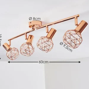 hofstein Plafonnier Palmira Cuivre, 4 lumières* Lampes Modernes
