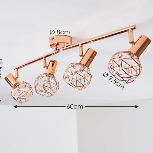 hofstein Plafonnier Palmira Cuivre, 4 lumières* Lampes Modernes
