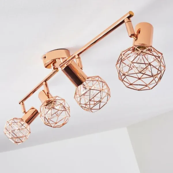 hofstein Plafonnier Palmira Cuivre, 4 lumières* Lampes Modernes