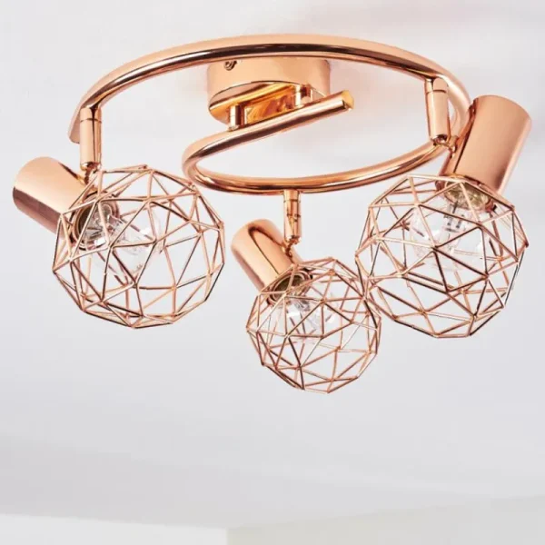 hofstein Plafonnier Palmira Cuivre, 3 lumières* Lampes Modernes