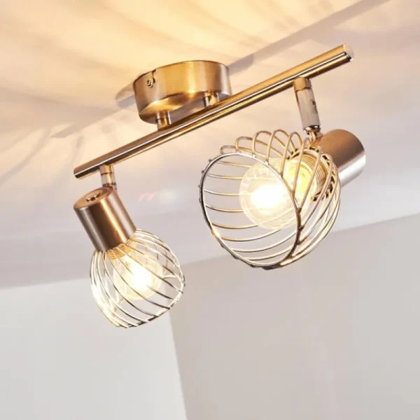 hofstein Plafonnier Parado Nickel mat, 2 lumières* Lampes Modernes