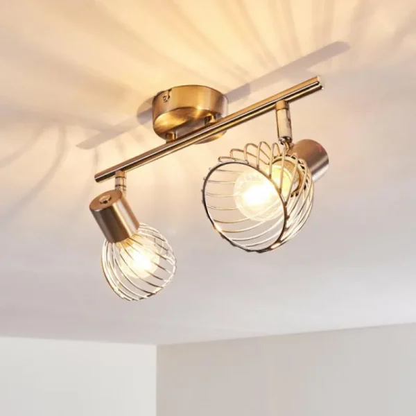 hofstein Plafonnier Parado Nickel mat, 2 lumières* Lampes Modernes