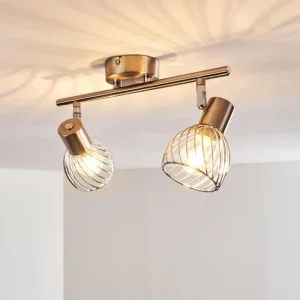 hofstein Plafonnier Parado Nickel mat, 2 lumières* Lampes Modernes
