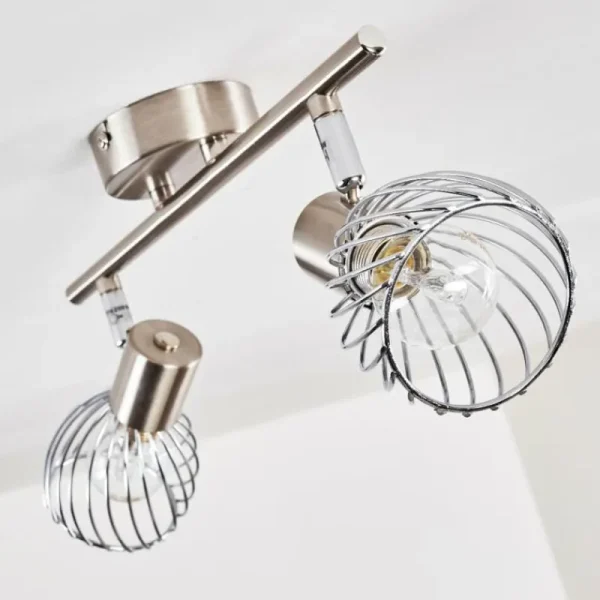 hofstein Plafonnier Parado Nickel mat, 2 lumières* Lampes Modernes