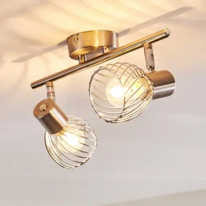 hofstein Plafonnier Parado Nickel mat, 2 lumières* Lampes Modernes