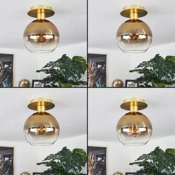 hofstein Plafonnier Pascal Laiton, 1 lumière* Lampes En Verre