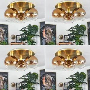 hofstein Plafonnier Pascal Laiton, 3 lumières* Lampes En Verre