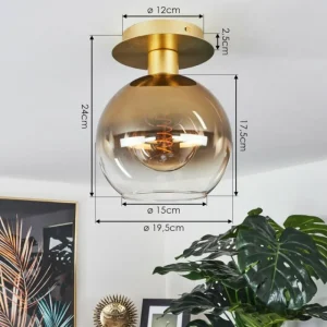 hofstein Plafonnier Pascal Laiton, 1 lumière* Lampes En Verre