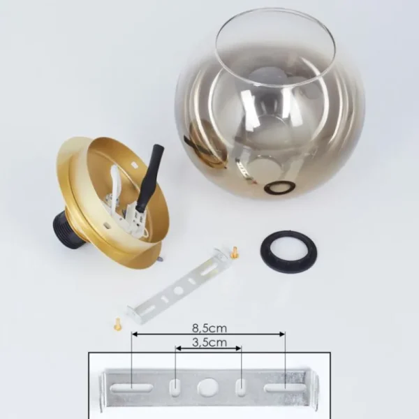 hofstein Plafonnier Pascal Laiton, 1 lumière* Lampes En Verre