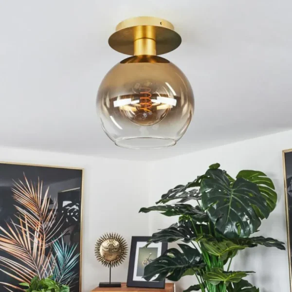 hofstein Plafonnier Pascal Laiton, 1 lumière* Lampes En Verre