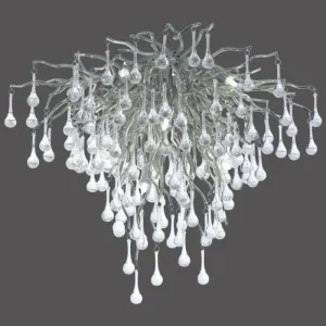 Luminaires Paul Neuhaus Plafonnier Paul Neuhaus ICICLE Acier inoxydable, 9 lumières* Lampes En Verre