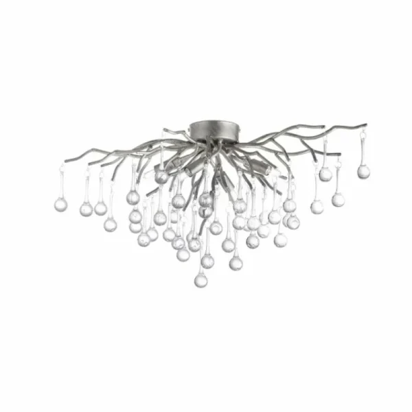 Luminaires Paul Neuhaus Plafonnier Paul Neuhaus ICICLE Argenté, 4 lumières* Lampes En Verre