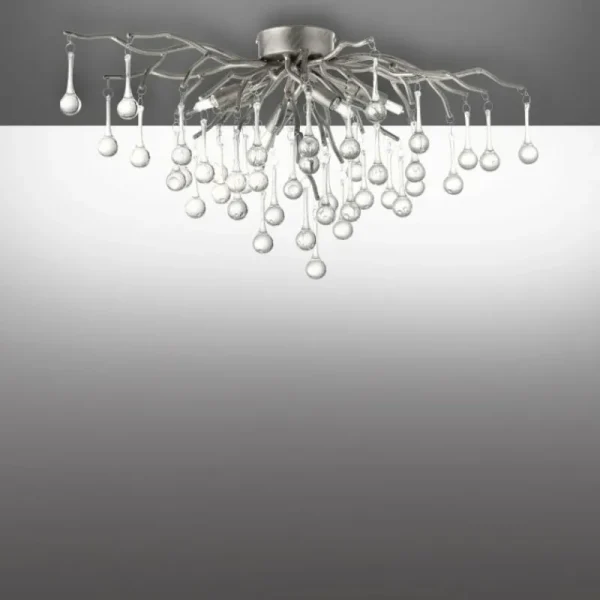 Luminaires Paul Neuhaus Plafonnier Paul Neuhaus ICICLE Argenté, 4 lumières* Lampes En Verre