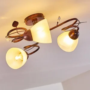 hofstein Plafonnier Peccia Rouille, 3 lumières* Lampes En Verre