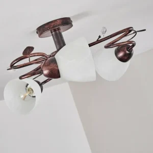 hofstein Plafonnier Peccia Rouille, 3 lumières* Lampes En Verre