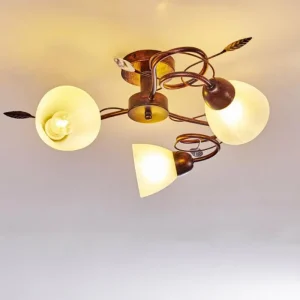 hofstein Plafonnier Peccia Rouille, 3 lumières* Lampes En Verre
