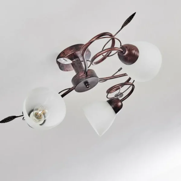 hofstein Plafonnier Peccia Rouille, 3 lumières* Lampes En Verre