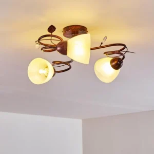 hofstein Plafonnier Peccia Rouille, 3 lumières* Lampes En Verre