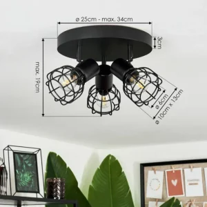 hofstein Plafonnier Piment Noir, 3 lumières* Lampes Modernes