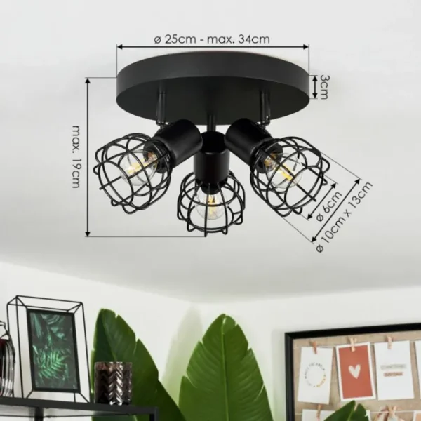 hofstein Plafonnier Piment Noir, 3 lumières* Lampes Modernes