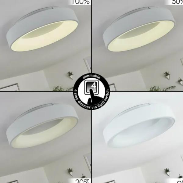 hofstein Plafonnier Pine LED Blanc, 1 lumière* Lampes Modernes