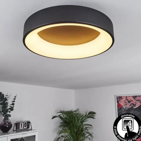 hofstein Plafonnier Pine LED Noir, 1 lumière* Lampes Modernes