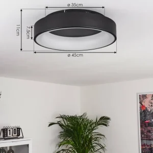 hofstein Plafonnier Pine LED Noir, 1 lumière* Lampes Modernes