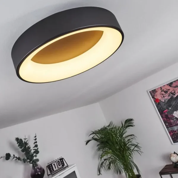 hofstein Plafonnier Pine LED Noir, 1 lumière* Lampes Modernes